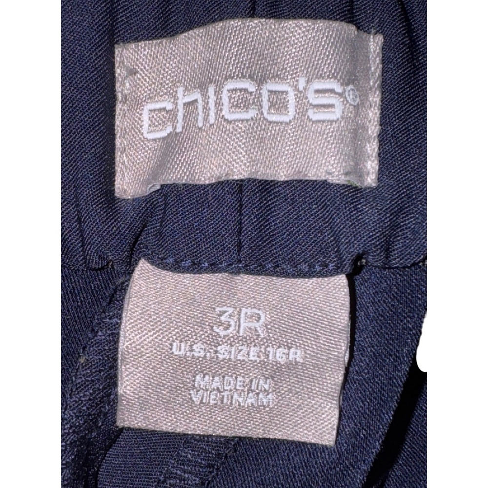 Chico's 3R Size 16R Navy Blue Polyester Spandex Side Zipper Pants Women's - Picture 4 of 6